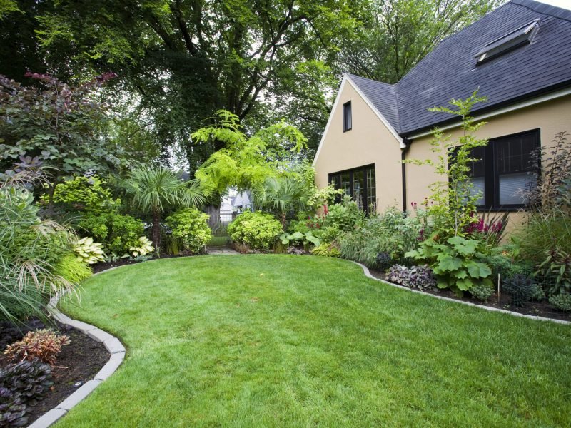 House and Landscaped Yard